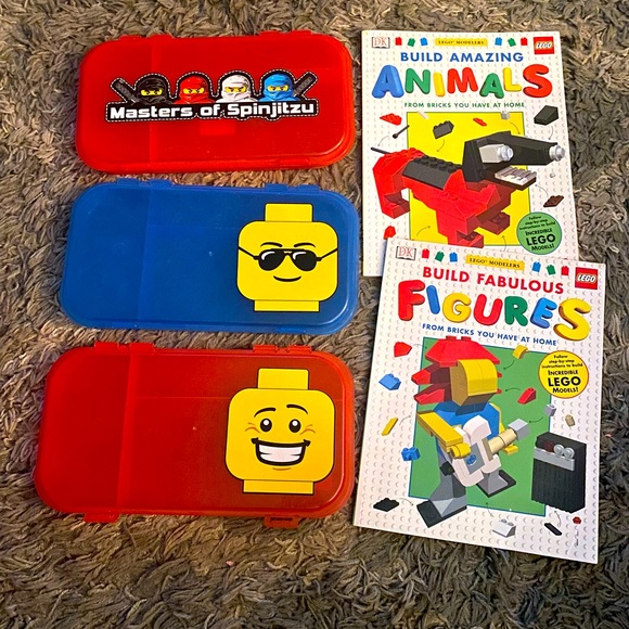 LEGO accessories lot
2 how to build books 
3 storage containers - Picture 1 of 7